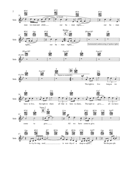 Every Man Woman And Child Lead Sheet Simplified Bb Major Page 2