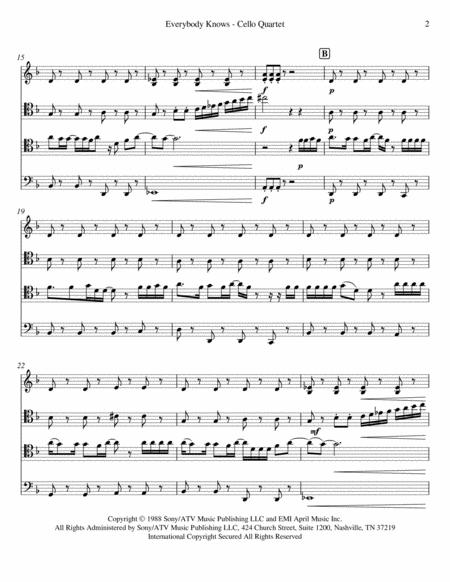 Everybody Knows For Cello Ensemble Page 2
