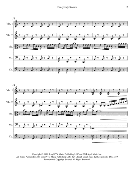 Everybody Knows Score String Orchestra Page 2