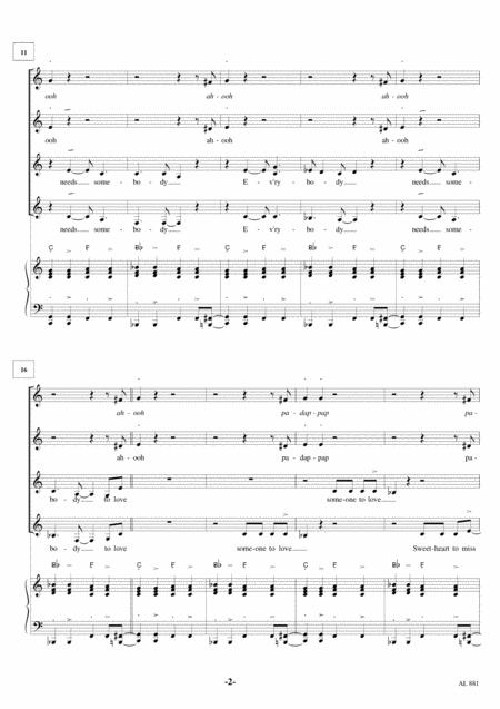 Everybody Needs Somebody To Love Ssaa Piano Page 2