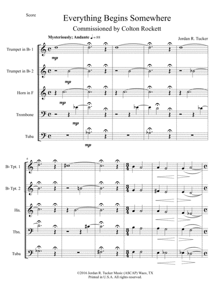 Everything Begins Somewhere For Brass Quintet Page 2