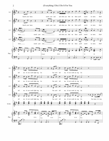 Everything I Do I Do It For You For Vocal Quartet Ssaa Page 2
