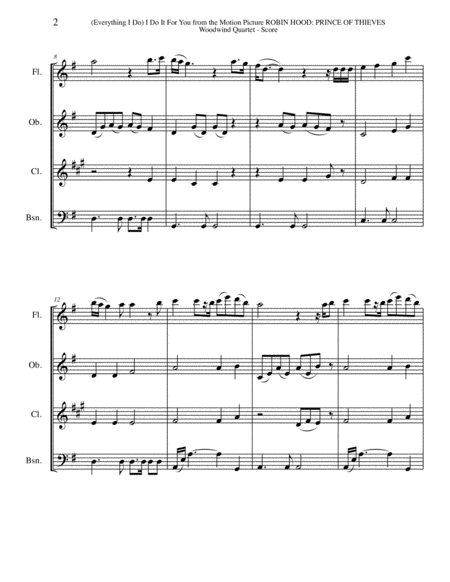 Everything I Do I Do It For You From The Motion Picture Robin Hood Prince Of Thieves For Woodwind Quartet Page 2