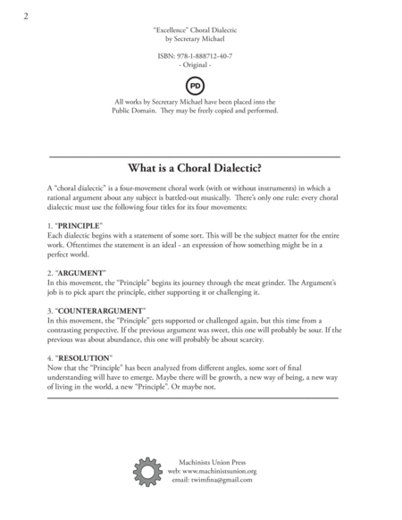 Excellence A Choral Dialectic For Unaccompanied Satb Choir And An Animal Choir Page 2