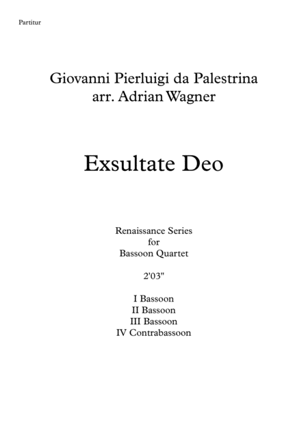 Exsultate Deo Giovanni Pierluigi Da Palestrina Bassoon Quartet Arr Adrian Wagner Page 2