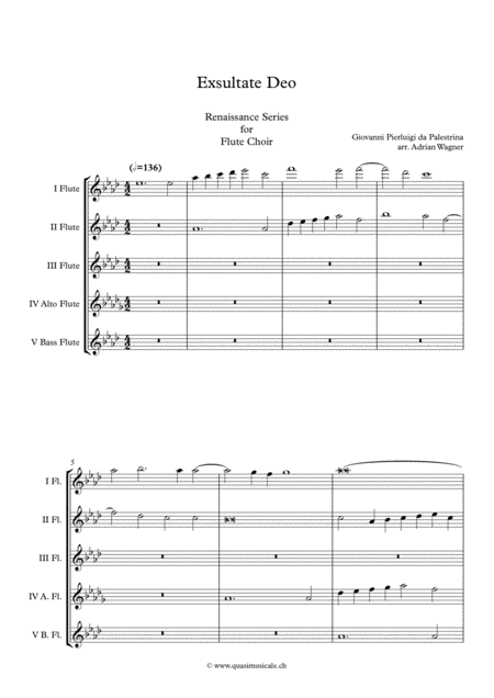 Exsultate Deo Giovanni Pierluigi Da Palestrina Flute Choir Arr Adrian Wagner Page 2