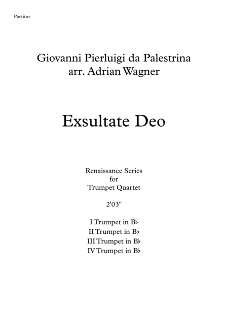 Exsultate Deo Giovanni Pierluigi Da Palestrina Trumpet Quartet Arr Adrian Wagner Page 2
