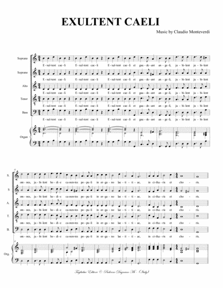 Exultent Cli Monteverdi For Alto Solo Ssatb And Atb Choir And Organ Page 2