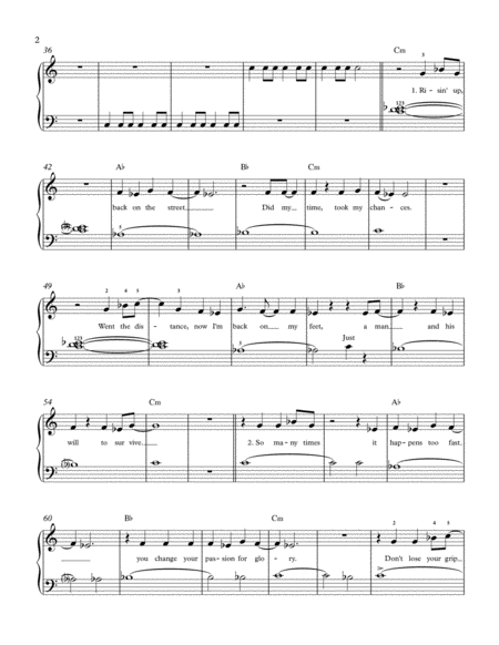 Eye Of The Tiger Easy Piano Arrangement Page 2