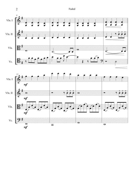 Faded By Alan Walker Arranged For String Quartet Page 2