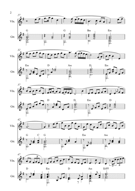 Faerie Queen Arranged For Violin And Guitar Page 2