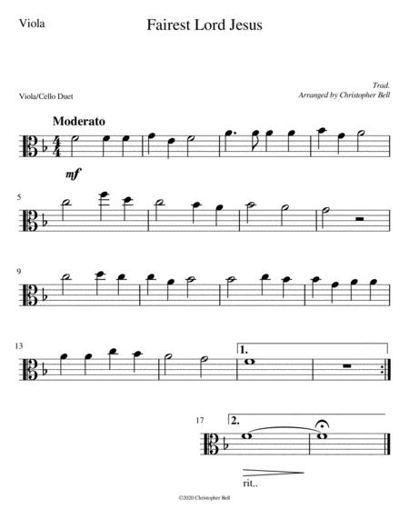 Fairest Lord Jesus Easy Viola Cello Duet Page 2