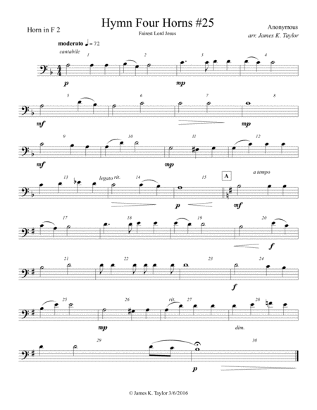 Fairest Lord Jesus Horn Quartet 25 Page 2
