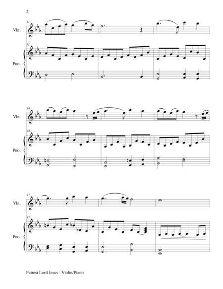 Fairest Lord Jesus Violin Piano And Violin Part Page 2