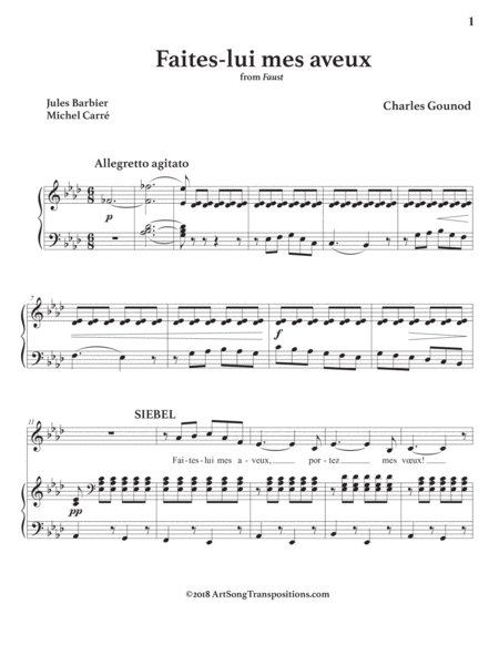 Faites Lui Mes Aveux A Flat Major Page 2