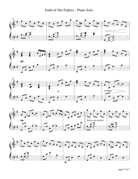 Faith Of Our Fathers Piano Solo Page 2