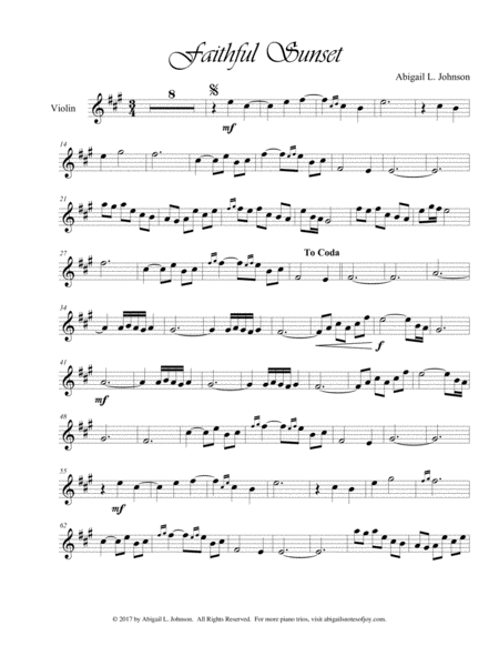 Faithful Sunset Piano Violin And Cello Page 2