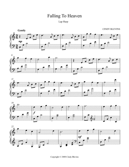 Falling To Heaven An Original Solo For Lap Harp From My Book Gentility Lap Harp Version Page 2