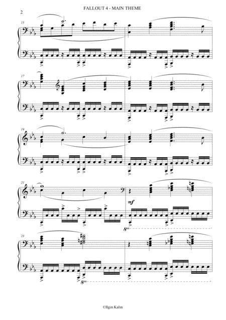 Fallout 4 Main Theme Piano Version Intermediate Level Page 2