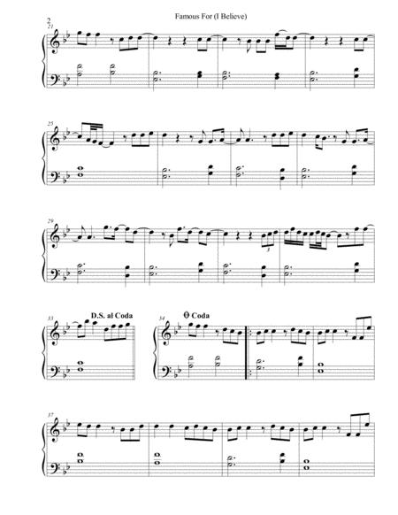 Famous For I Believe Tauren Wells Sheet Music Easy Piano Page 2