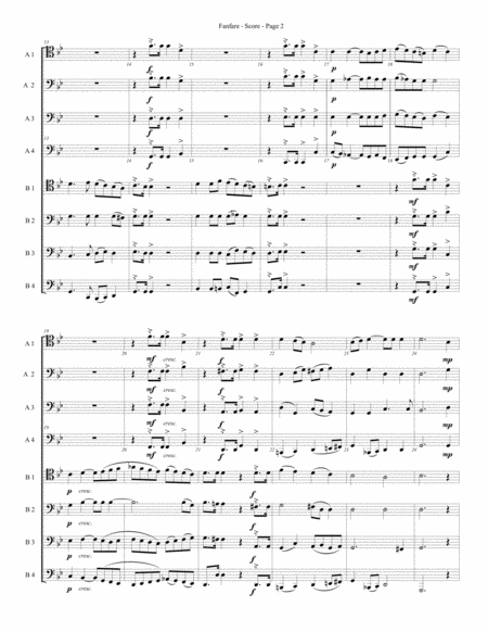 Fanfare For Trombone Of Low Brass Octet Page 2