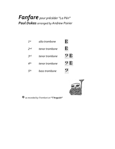 Fanfare From La Peri For Trombone Quintet Page 2