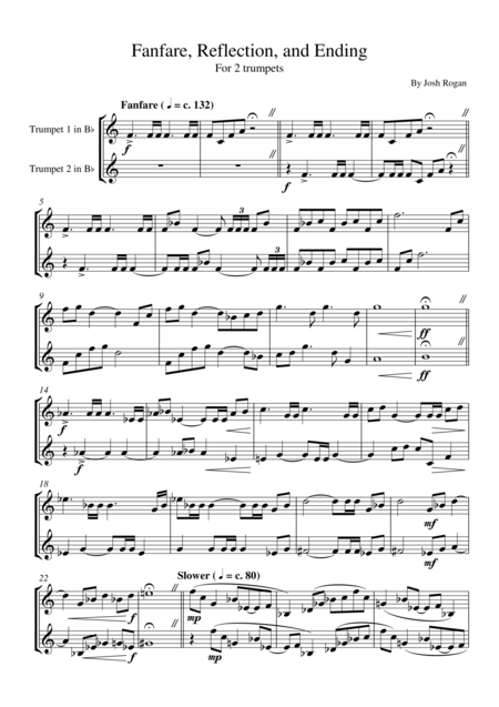 Fanfare Reflection And Ending For 2 Trumpets Page 2
