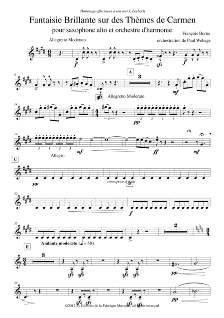 Fantaisie Brillante Sur Des Thmes De Carmen For Alto Saxophone And Concert Band Baritone Saxophone Part Page 2