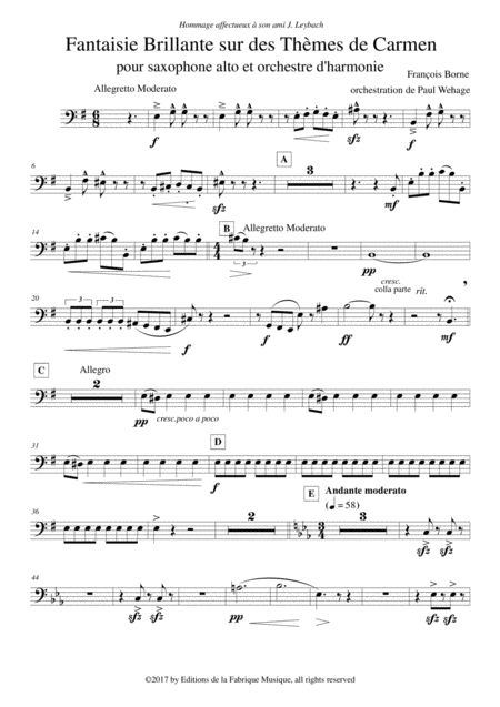 Fantaisie Brillante Sur Des Thmes De Carmen For Alto Saxophone And Concert Band C Baritone Bass Clef Part Page 2