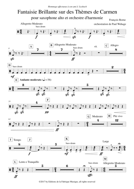 Fantaisie Brillante Sur Des Thmes De Carmen For Alto Saxophone And Concert Band Percussion 2 Part Page 2