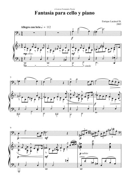 Fantasia For Cello And Piano Page 2