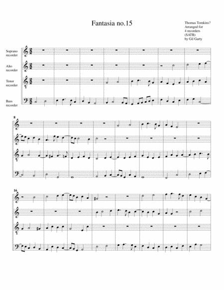 Fantasia No 15 For 3 Viols Arrangement For 4 Recorders Page 2