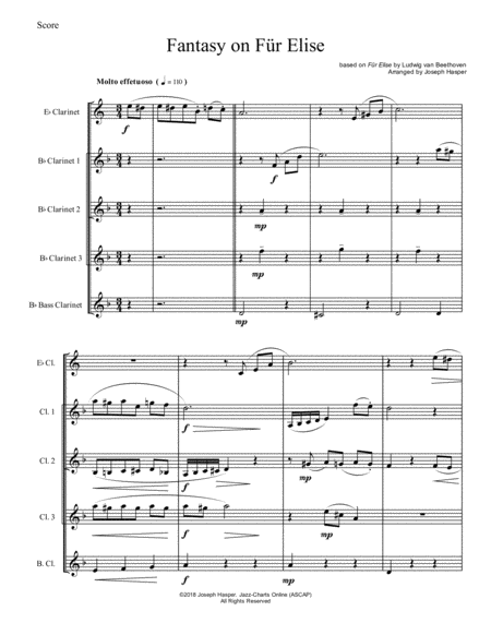 Fantasy On Fr Elise Clarinet Choir Page 2