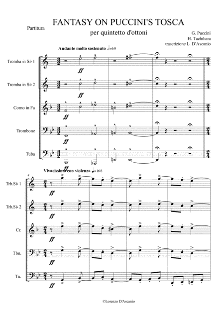Fantasy On Puccinis Tosca Brass Quintet Page 2