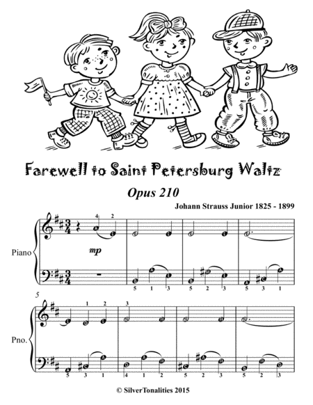 Farewell To Saint Petersburg Waltz Opus 210 Easiest Piano Sheet Music Tadpole Edition Page 2