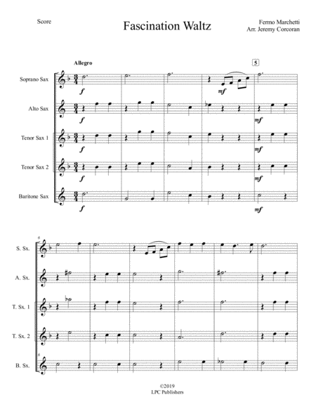 Fascination Waltz For Saxophone Quintet Sattb Or Aattb Page 2