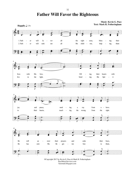 Father Will Favor The Righteous An Original Hymn Page 2