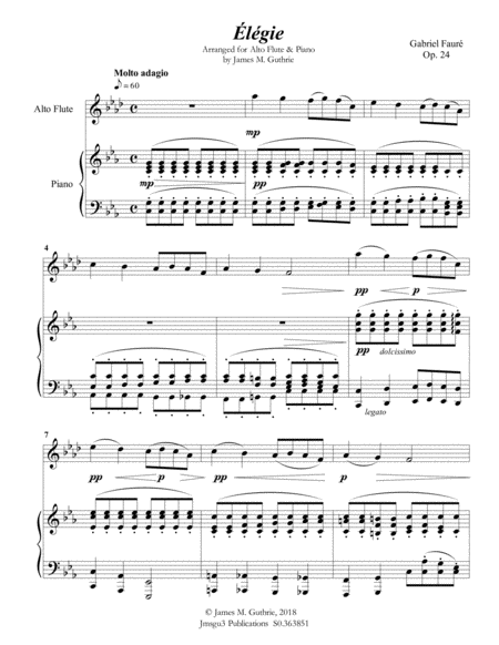 Faur Lgie Op 24 For Alto Flute Piano Page 2