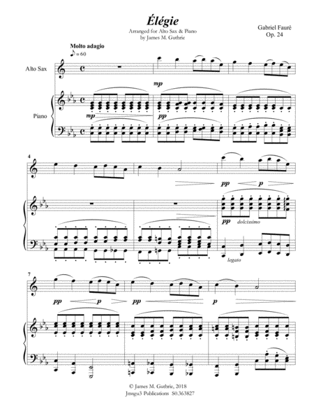 Faur Lgie Op 24 For Alto Sax Piano Page 2