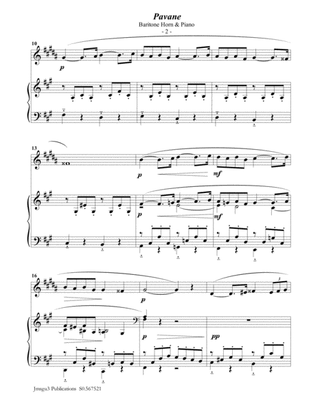 Faur Pavane Op 50 For Baritone Horn Piano Page 2