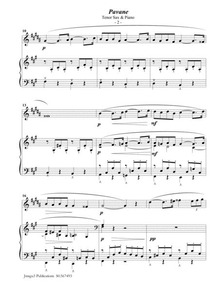 Faur Pavane Op 50 For Tenor Sax Piano Page 2