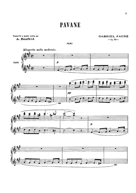 Faure Pavane For Piano Duet 1 Piano 4 Hands Pf801 Page 2