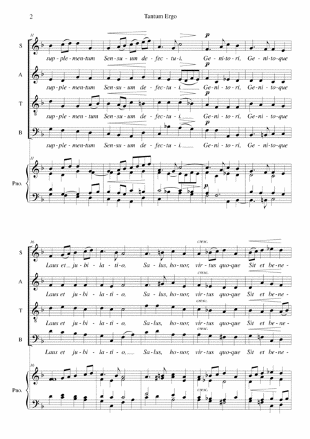 Faure Tantum Ergo Arranged For Satb Choir And Piano Or Organ Page 2