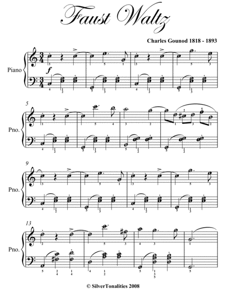 Faust Waltz Elementary Piano Sheet Music Page 2
