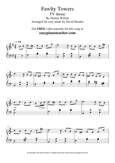 Fawlty Towers Tv Theme Very Easy Piano With Free Video Tutorials Page 2