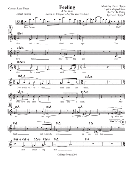 Fearless A Tao Tune Lead Sheet In C Bb And Eb Page 2