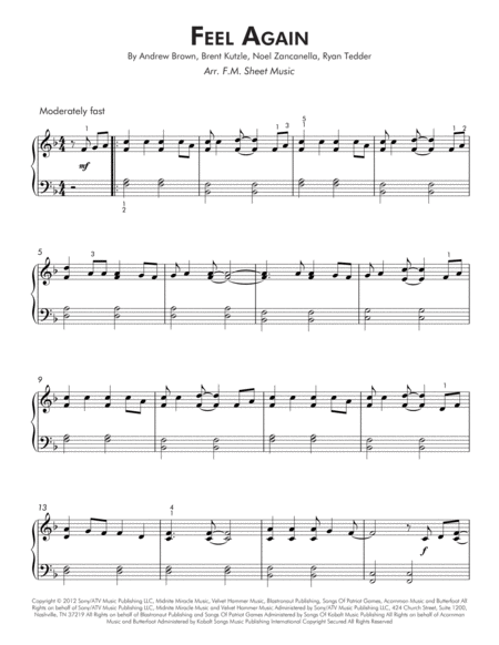 Feel Again Early Intermediate Piano Page 2