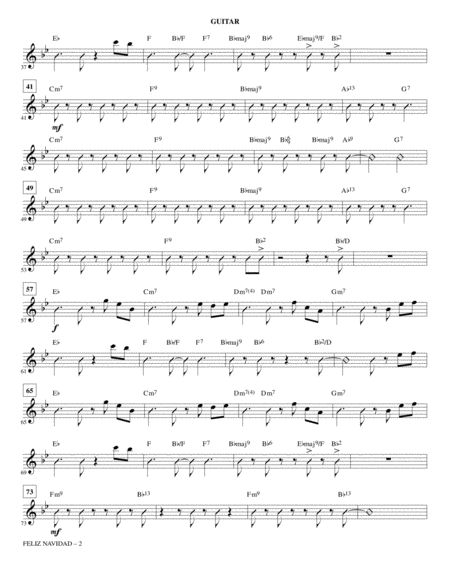 Feliz Navidad Arr Paul Langford Guitar Page 2