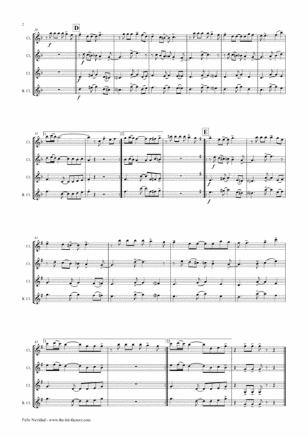 Feliz Navidad Christmas Classic Clarinet Trio Page 2