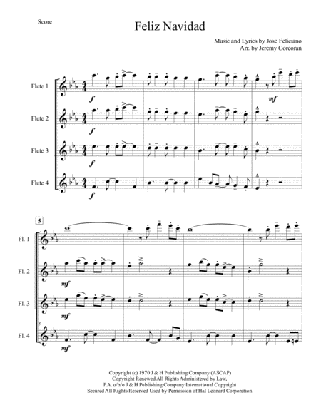 Feliz Navidad For Flute Quartet Page 2